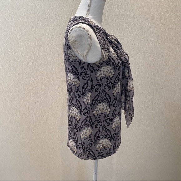 Tory Burch Print Silk Sleeveless Top  size 2 EUC - Picture 3 of 10